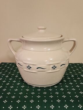 Longaberger Heritage Green Pottery Cookie Jar